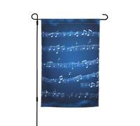 Bandiere blu con note musicali, 30,5 x 45,7 cm, per tutte le stagioni, decorazione da cortile per esterni