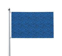 Bandiere blu e nere con stampa leopardata per la casa, 0,9 x 1,5 m, striscione di auguri con occhielli per interni ed esterni, decorazioni per la casa