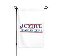 Bandiere blu e rosse "Giustizia per Charlie Kirk" per esterni, cartello bifacciale da giardino da 12x18 pollici