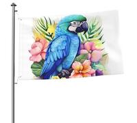 Bandiere blu pappagallo in fiori per esterni 6 x 0,9 m, bandiera stagionale da giardino con occhielli bandiera esterna per decorazioni per la casa sfondo fotografico
