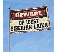 Bandiere carine per camera di ragazze adolescenti Beware Of West Siberian Laika bandiera uomini roba cool bandiere camera ragazzi (60 x 90 cm)