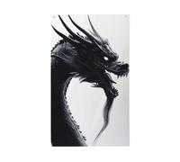 Bandiere cinesi per la casa del cortile, colore nero, 9,1 x 1,5 m, striscione di auguri con occhielli per interni ed esterni, decorazioni per la casa per feste