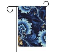 Bandiere classiche da giardino blu 30,5 x 45,7 cm doppia bandiera esterna bandiera estiva bandiera floreale benvenuto giardino bandiere stagionali decorazioni per le vacanze