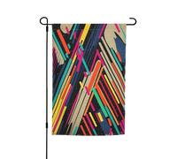 Bandiere colorate astratte a righe per esterni, 30,5 x 45,7 cm, stampa su entrambi i lati, bandiera da giardino per esterni, bandiera per vacanze con occhielli, bandiera per casa, cortile, per
