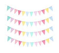 Bandiere Colorate Bandiere Pastello in Tessuto a Triangolo Decorativo per la Doccia per Bambini, Apertura di Apertura, Laurea, Festa di Compleanno, 48pc |.Banner di stendardo