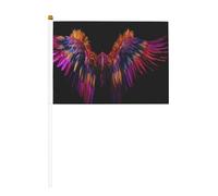 Bandiere colorate con ali di uccello, piccole bandiere tenute in mano, mini bandiere su bastone per feste, attività di squadra, parate, decorazione per le vacanze, confezione da 10