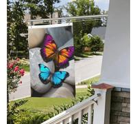 Bandiere colorate con farfalla in pietra, 6 x 0,9 m, per interni ed esterni, primavera, estate, autunno, inverno, da giardino, con occhiello, verticale, su entrambi i lati, bandiere per feste per