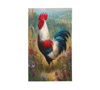 Bandiere colorate con gallo, fiori di erba alta, bandierine per casa da cortile, 0,9 x 1,5 m, con occhielli, decorazioni per interni ed esterni, feste per la casa