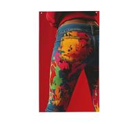 Bandiere colorate con graffiti da donna, 9,1 x 1,5 m, striscione di auguri con occhielli per interni ed esterni, decorazioni per la casa