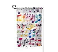 Bandiere colorate con note musicali stampate da cortile di benvenuto decorazione esterna per tutte le stagioni bandiera da giardino patio 30,5 x 45,7 cm forme multiple