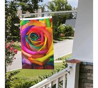 Bandiere colorate con rose da 6 x 0,9 m, per interni ed esterni, primavera, estate, autunno, inverno, da giardino, con occhiello, verticale, su entrambi i lati, bandiere per feste per decorazioni da