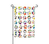 Bandiere colorate da giardino con stampa di zampa di cane, 30,5 x 45,7 cm, double face, decorazione stagionale per la casa e per tutte le stagioni
