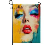 Bandiere colorate da giardino per trucco 30,5 x 45,7 cm, double face, per esterni, per donne e ragazze, alla moda, per cortile anteriore, cortile, cortile, casa, bandierine verticali, decorazioni per