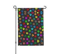 Bandiere colorate per finestre nere con stampa di zampe di cane su entrambi i lati, piccole bandiere per finestre 71,1 x 101,6 cm per la decorazione della cucina e della sala da pranzo