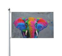 Bandiere colorate per la casa con elefanti, 0,9 x 1,5 m, striscione di auguri con occhielli per interni ed esterni, decorazioni per la casa