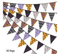 Bandiere Colorate Triangolo Tessuto 10m 36 Pezzi per Compleanno Halloween e Deco