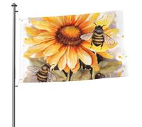 Bandiere con api e girasoli per esterni, 6 x 0,9 m, bandiera stagionale da giardino con occhielli bandiera esterna per decorazioni per la casa sfondo fotografico