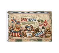 Bandiere con aquila per esterni, patriottiche vintage, cani e stelle per il giorno dell'indipendenza, bandiere decorative rosse, resistenti allo sbiadimento, decorazione per esterni, portico, balcone