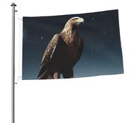 Bandiere con aquila sotto le stelle per esterni, 6 x 0,9 m, bandiera stagionale da giardino con occhielli bandiera esterna per decorazioni per la casa sfondo fotografico