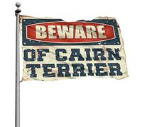 Bandiere con bandiera Man Cave Bar Beware Of Cairn Terrier per camera ragazze roba fresca per ragazzi (120 x 180 cm)