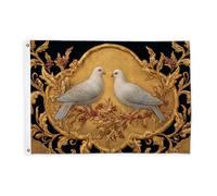 Bandiere con colombe per esterni, eleganti e classiche, con bacche dorate, senza oro, bandiere decorative per esterni, resistenti allo sbiadimento, decorazione per giardino, ingresso, casa, patio