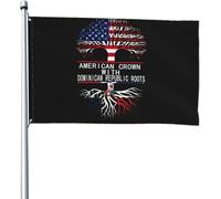 Bandiere con corona americana e radici della Repubblica Dominicana, 4x6 piedi, per patio, prato e giardino, decorazione per esterni, colori vivaci e resistenti allo sbiadimento.