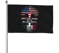 Bandiere con corona americana e radici messicane, 4x6 piedi, per patio, prato e giardino, decorazione per esterni, colori vivaci e resistenti allo sbiadimento.