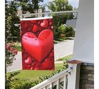 Bandiere con cuori e amore, 0,9 x 0,9 m, per esterni e interni, primavera, estate, autunno, inverno, da giardino, con occhiello, verticale, su entrambi i lati, per decorazioni da cortile