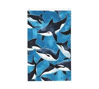 Bandiere con delfini ad acquerello, 9 x 1,5 m, oceano, balena, giardino, bandiera, bandiera a doppia faccia per casa, cortile, esterno, interno, festa decorativa