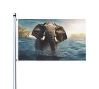 Bandiere con elefante africano che nuota per esterni, 9 x 1,5 m, bandiera stagionale da giardino con occhielli bandiera esterna per decorazioni per la casa sfondo fotografico