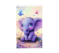 Bandiere con elefanti viola, 9 x 1,5 m, bandiera da giardino a doppio lato, per casa, cortile, esterno, interno, festa decorativa