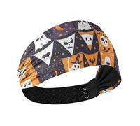 Bandiere con elementi di Halloween traspirante fasce da donna testa elastica per le donne per basket Yoga trucco uso quotidiano