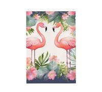 Bandiere con fenicotteri e fiori per esterni, 0,6 x 9,6 m, stampa verticale su entrambi i lati, bandiere da giardino per esterni, striscione per vacanze, con occhielli, bandiera per casa, cortile