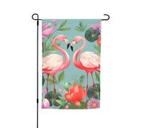 Bandiere con fenicottero e fiori d'amore per esterni, 30,5 x 45,7 cm, stampa su entrambi i lati, bandiera da giardino per esterni, bandiera per vacanze con occhielli, bandiera per casa da cortile, per