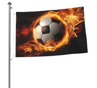 Bandiere con fiamma di calcio per esterni, 0,6 x 0,9 m, bandiera stagionale da giardino con occhielli bandiera esterna per decorazioni per la casa sfondo fotografico
