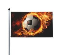 Bandiere con fiamma di calcio per esterni, 0,9 x 1,5 m, bandiera stagionale da giardino con occhielli bandiera esterna per decorazioni per la casa sfondo fotografico