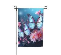 Bandiere con fiori di farfalla per esterni, 30,5 x 45,7 cm, stampa su entrambi i lati, bandiera da giardino per esterni, bandiera per vacanze con occhielli, bandiera per casa da cortile, per fattoria