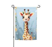 Bandiere con fiori di giraffa carina per esterni, 30,5 x 45,7 cm, stampa su entrambi i lati, bandiera da giardino per esterni, bandiera per vacanze con occhielli, bandiera per casa, cortile, per