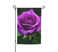 Bandiere con fiori di rosa viola per esterni, 30,5 x 45,7 cm, stampa su entrambi i lati, bandiera da giardino per esterni, bandiera per vacanze con occhielli, bandiera per casa, cortile, per fattoria