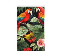 Bandiere con foglie di palma pappagallo 0,9 x 1,5 m bandiera floreale tropicale da giardino banner su entrambi i lati per casa cortile esterno interno festa decorativa
