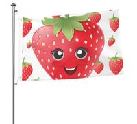 Bandiere con fragole per esterni, 6 x 0,9 m, bandiera stagionale da giardino con occhielli bandiera esterna per decorazioni per la casa sfondo fotografico