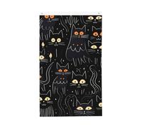 Bandiere con gatti neri, 9 x 1,5 m, bandiera da giardino con gattini in stile cartone animato su entrambi i lati, per casa, cortile, esterno, interno, festa decorativa