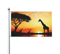 Bandiere con giraffa al tramonto per esterni, 9 x 1,5 m, bandiera stagionale da giardino con occhielli bandiera esterna per decorazioni per la casa sfondo fotografico