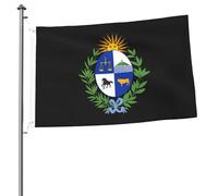 Bandiere con lo stemma dell'Uruguay per esterni, 2x3 piedi, bandiera bifacciale resistente per casa, cortile, festival, decorazioni da giardino, bandiera di benvenuto