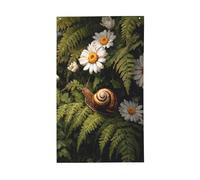 Bandiere con lumaca su felci per la casa, 0,9 x 1,5 m, striscione con occhielli per interni ed esterni, decorazioni per la casa