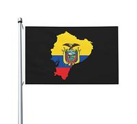 Bandiere con mappa del territorio dell'Ecuador per esterni, 3x5 piedi, bandiera in poliestere resistente bifacciale per decorazioni da giardino, casa, cortile, festival, bandiere di benvenuto