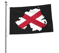 Bandiere con mappa del territorio dell'Irlanda del Nord per esterni, 2x3 piedi, bandiera bifacciale resistente per casa, cortile, festival, decorazioni da giardino, bandiera di benvenuto