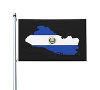 Bandiere con mappa del territorio di El Salvador per esterni, 3x5 piedi, bandiera in poliestere resistente bifacciale per decorazioni da giardino, casa, cortile, festival, bandiere di benvenuto