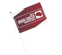 Bandiere con nastro grigio per il mese di sensibilizzazione sui tumori al cervello, piccole bandiere portatili con asta per decorazioni per feste