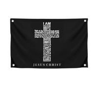 Bandiere con nomi di Gesù con quattro occhielli in ottone, bandiere americane di Gesù Cristo per esterni o interni, decorazione da parete per camera da letto, decorazione da parete ispiratrice per